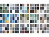 Paleta de colores que evoca los tonos fríos y serenos de los colores invierno, con azules, grises y verdes apagados.