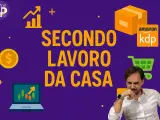 Uomo pensieroso, grafici, pacco Amazon KDP e carrello: idee per trovare un secondo lavoro da casa e aumentare i guadagni.