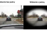 Porównanie widzenia: po lewej normalne, po prawej z jaskrą, gdzie centralne pole widzenia jest zamazane.