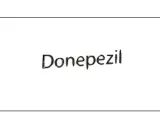 Napis "Donepezil" na białym tle.
