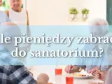 Seniorzy jedzą posiłek w sanatorium, gdzie balneologia oferuje regenerację.