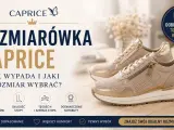 Złote sneakersy Caprice. Tabela rozmiarów pomoże dobrać idealny rozmiar, np. rozmiar 42 5 ile to cm, dla większego komfortu.