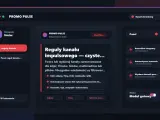 Interfejs przypomina Discorda, pokazując panel zarządzania kanałem "PROMO PULSE" z opcjami konfiguracji, regułami i statusem.