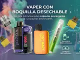 Vaper con boquilla desechable. El algodon vaper es clave para el sabor y flujo de aire.