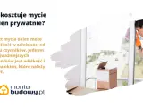 Ile kosztuje mycie okien w domu? Cena zależy od wielkości i liczby szyb. Kobieta w pomarańczowych rękawicach myje okno.