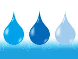 Gocce d'acqua blu, una che suggerisce un condizionatore perde acqua unità esterna.