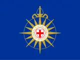 Symbol z krzyżem św. Jerzego i greckim napisem, symbolizujący kościół anglikański.