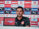 David Lopez, trener Girony, podczas konferencji prasowej.