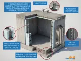 Schron przydomowy z żelbetonową ławą, zbrojonymi ścianami 15 cm, wentylacją i drzwiami RC4-RC6. W środku może być panic room.