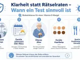 Risikofaktoren für Vitamin-D-Mangel: wenig Zeit draußen, dunkle Jahreszeit, höheres Alter, dunkle Hautfarbe, bestimmte Ernährung/Erkrankungen. Ein Test gibt Klarheit, wie lange es dauert, bis Vitamin D-Mangel behoben ist.