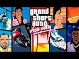 Portada GTA Vice City: collage de personajes, vehículos y el logo del juego.