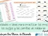 Actividades para practicar prefijos y sufijos, con listas de palabras y falsos prefijos.