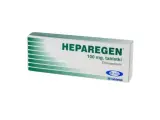 Opakowanie leku Heparegen na co pomaga? Zawiera 30 tabletek po 100 mg.