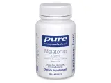Biała butelka Pure Encapsulations Melatonin 0.5 mg, 180 kapsułek. Idealna dla osób szukających wsparcia snu, bez glutenu i GMO.