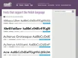 Strona Font Squirrel prezentuje czcionki z polskimi znakami, takie jak Abhaya Libre, Abril Fatface i Acherus.