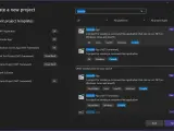 Wybór szablonu "Console App" w **Microsoft Visual Studio** do tworzenia aplikacji konsolowej.