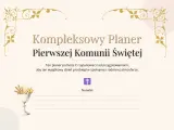 Kompleksowy planer Pierwszej Komunii Świętej z kielichem i winogronami. Pomaga zaplanować ten wyjątkowy dzień.