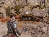Kratos se acerca al cofre de las Nornas, custodiando las arenas prohibidas. Runas brillan en su superficie, prometiendo secretos.