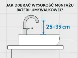 Wysokość umywalki nablatowej: optymalny montaż baterii to 25-35 cm nad jej krawędzią.