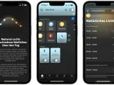App-Ansicht: "Natürliches Licht" passt die Beleuchtung über den Tag an, von kühlem Morgenlicht bis warmem Abendlicht.