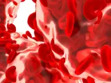 Czerwone krwinki w naczyniu krwionośnym, obraz sugerujący za wysoka hemoglobina.