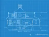 Sezione est di una casa, con dettagli architettonici e misure. Un disegnatore CAD ha creato questo progetto.