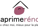 Logo Ma Prime Renov' violet, avec un toit stylisé et un visage souriant. "Mieux chez moi, mieux pour la planète.