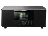 Czarny, nowoczesny Grundig z kolorowym wyświetlaczem, oferujący najlepsze radio internetowe.