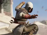 Basim, listo para la acción, con su hoja oculta lista. Los trofeos de Assassin's Creed Mirage esperan a los jugadores.