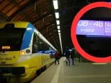 Pociąg Nysa na peronie, gotowy do odjazdu do Wrocławia. Na tablicy informacyjnej widnieje godzina 06:48 i cel podróży.