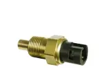 A brass automotive sensor with a black connector, likely a faulty coolant temperature sensor, isolated on a white background.