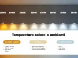 Różne temperatury barwowe światła, od ciepłego 1800K do zimnego 6500K. Światło dzienne ma ok. 5000-6500K.