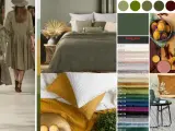 Inspiracje kolorystyczne: jaki kolor pasuje do khaki? Od mody po wnętrza, paleta barw z brzoskwiniami, zielenią i złotem.
