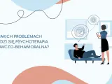 Terapia CBT pomaga uporządkować myśli. Pacjent leży na kozetce, a terapeuta notuje.