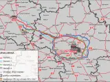 Mapa pokazuje warianty dróg z Warszawy do Szczecina. Odległość z Warszawy do Szczecina to ok. 400 km.