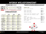 Cennik wydruku wielkoformatowego: ile kosztuje wydrukowanie plakatu? Ceny od 0,75 zł/A4 za wydruk czarno-biały do 5,50 zł/A4 za papier satynowy 260g.