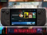 La consola portátil Steam Deck 2 muestra la interfaz de juegos, con "Cocoon" destacado.