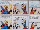 Lucky Luke w komiksowej historii o ropie naftowej. Indianin oferuje sznur paciorków, a potem staje się multimilionerem.