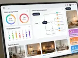 App för smart belysning visar Plejd-kontroller, automatiseringar och anpassade scener.