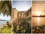 Trzy inspiracje: plaża z palmami, most nad wąwozem i zachód słońca nad jeziorem. Gdzie pojechać na wakacje?