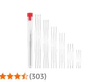 Set di aghi per perline di varie lunghezze, ideali per infilare perle con precisione.