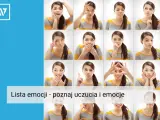 Szesnaście twarzy wyrażających różne emocje: radość, smutek, zdziwienie, złość. Poznaj bogactwo ludzkich emocji.