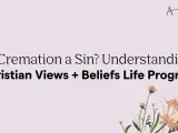 Is cremation a sin? This image explores Christian views and beliefs on the topic, with floral accents.