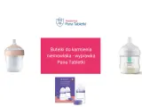 Wyprawka dla niemowlaka: butelki do mleka Lovi, Lansinoh i Philips Avent.