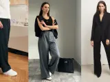 Stylizacje z szerokimi spodniami: czarne, szare, z marynarką lub swetrem. Jaka marynarka do szerokich spodni? Oto inspiracje.