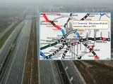 Droga S17, wschodnia obwodnica Warszawy, w budowie. Mapa pokazuje trasę S17 Drewnica - Warszawa Wschód.