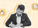 Un homme signe un document, symbolisant la fin d'un contrat. L'image évoque le régime social et l'indemnité de rupture conventionnelle.