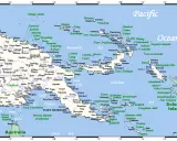 Papua Nowa Gwinea mapa: wyspy, miasta, zatoki i oceany. Zobacz położenie Nowej Gwinei i okolicznych wysp.