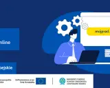 Osoba sprawdza status wniosku online na stronie mojprad.gov.pl. Program Mój Prąd 6.0.