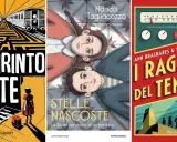 Copertine di libri: "Il labirinto di Creta", "Stelle nascoste" e "I ragazzi del tempo", perfetti fumetti per ragazzi di 13 anni.